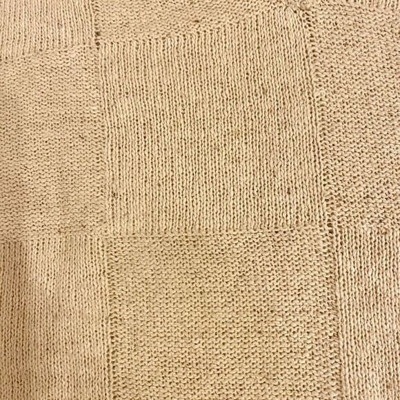 BOCCI Vintage80s SILK ANGORA Sweater V-neck Beige Tweed Mens Windowpane Luxury M - Picture 6 of 7